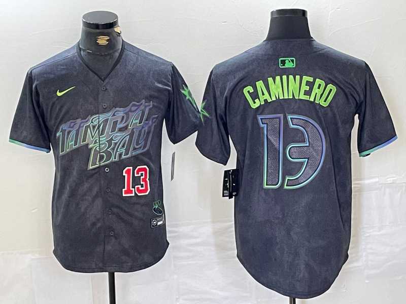 Men's Tampa Bay Rays #13 Junior Caminero Number Charcoal 2024 City Connect Limited Stitched Jersey,We sell and wholesale Men's Tampa Bay Rays #13 Junior Caminero Number Charcoal 2024 City Connect Limited Stitched Jersey on line form chian!